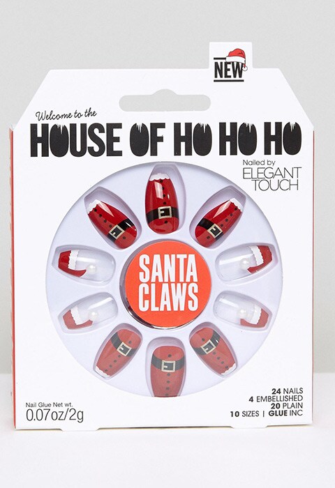 House of Holland x Elegant Touch Santa Coffin False Nails - Santa Claws
