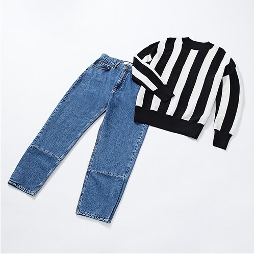 Jumper and jeans from Moss Copenhagen