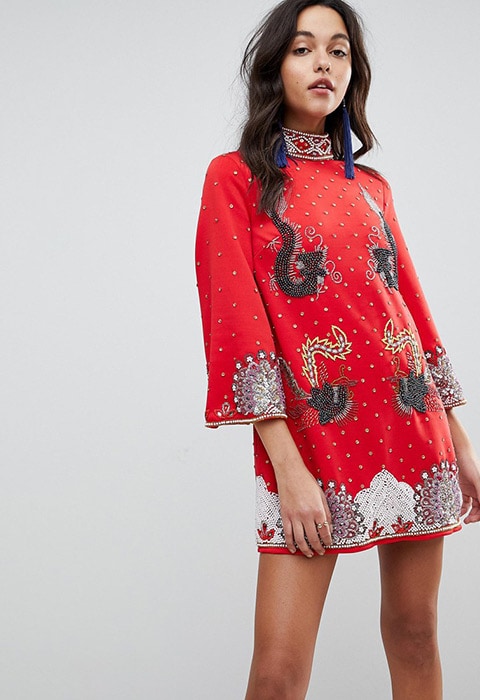 ASOS EDITION In The Mood For Love Shift Mini Dress