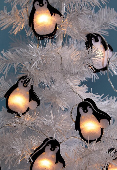 Paperchase Penguin Felt Christmas Lights Decoration