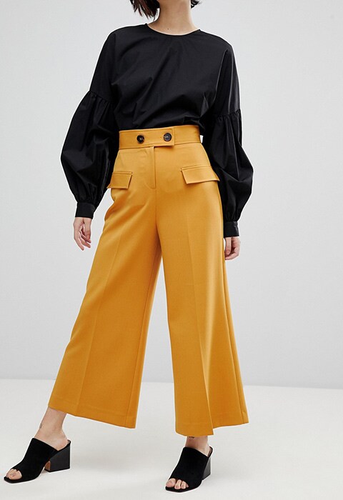 ASOS Clean Utility Pocket Culotte with Button Detail