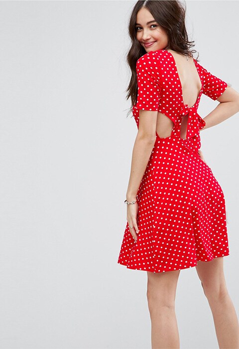 red polka dot dress