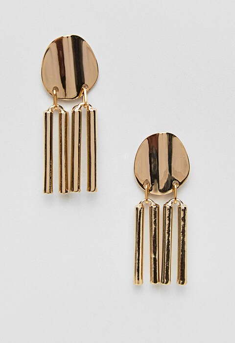 ASOS Gold Plated Disc and Stick Drop Earrings, £20