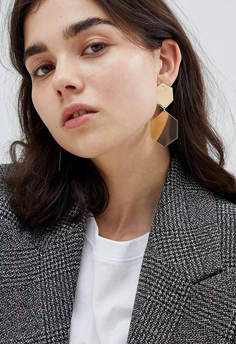 ASOS Hexagon Shape Drop Earrings, £6