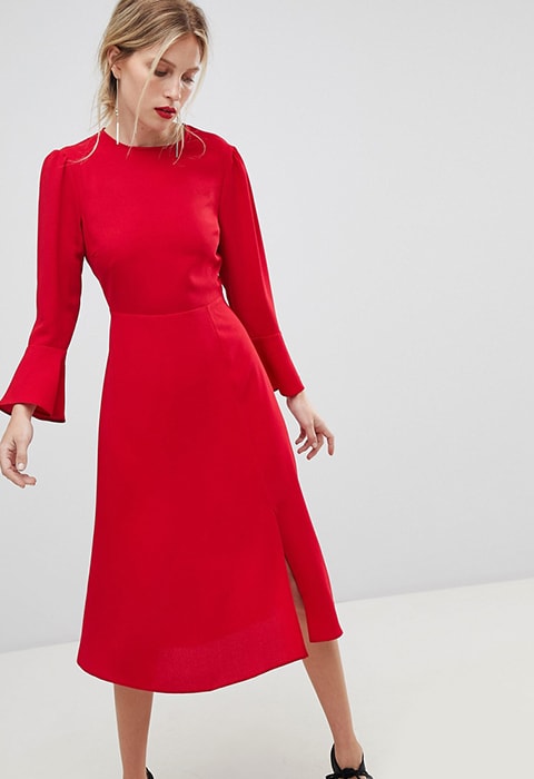 ASOS Fluted Sleeve Midi Dress, £30.00 | ASOS Fashion & Beauty Feed