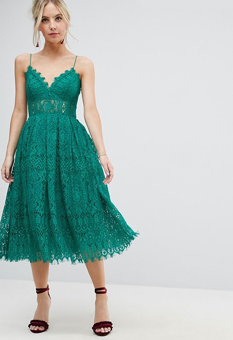 ASOS Lace Cami Midi Prom Dress, £75.00 | ASOS Fashion & Beauty Feed