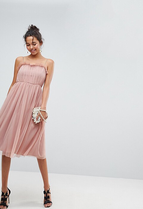 ASOS Cami Tulle Midi Dress with Pretty Ruffle, £58.00 | ASOS Fashion & Beauty Feed