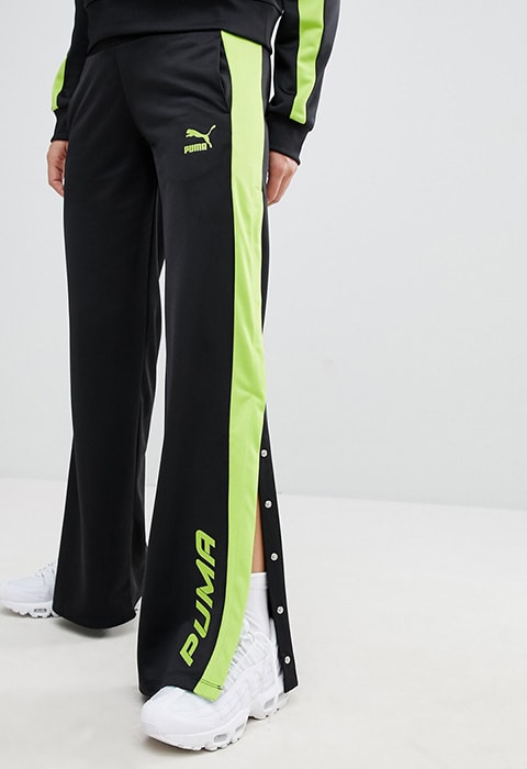 Puma Exclusive To ASOS Track Pant In Black And Lime Green
