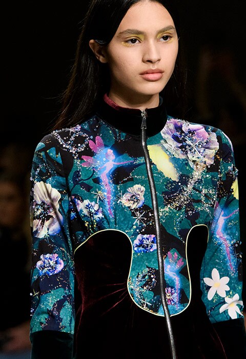 Mary Katrantzou AW17 catwalk look yellow eyeshadow | ASOS Fashion & Beauty Feed