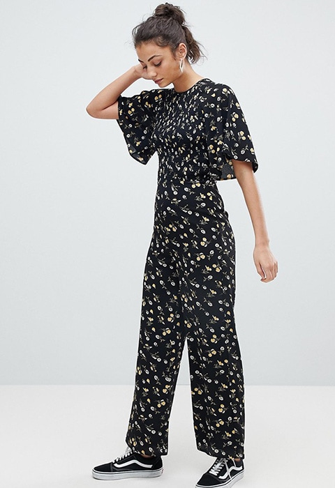 Fashion Union Tall Jumpsuit With Kimono Sleeves In Daisy Floral, available on ASOS