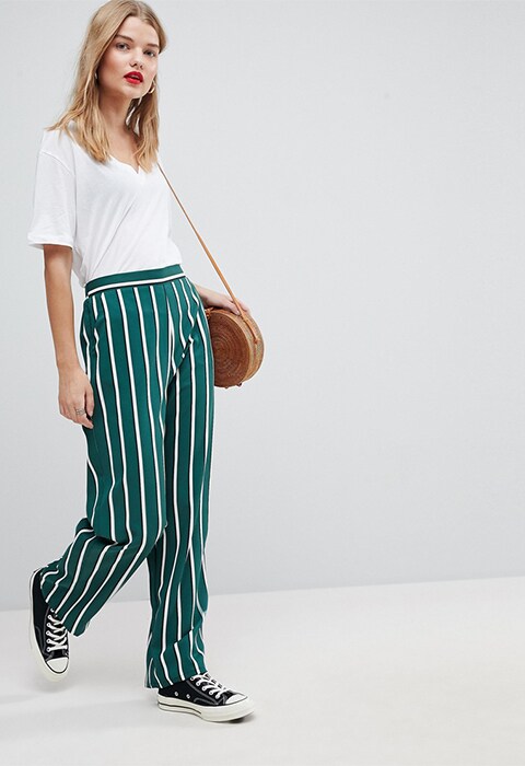 ASOS DESIGN Suit in Green Stripe