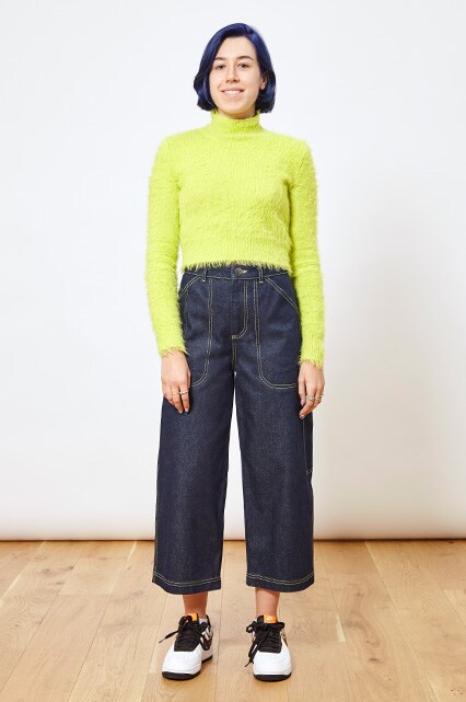 Lily wearing utility jeans available at ASOS