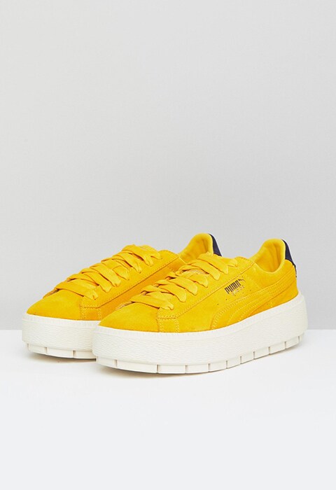 Puma Platform Trace Trainers In Yellow