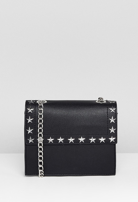 Pieces Star Studded Crossbody Bag With Chain Strap