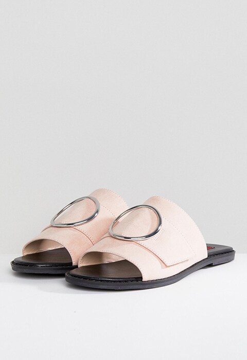 London Rebel Round Buckle Trim Sandal, were £40 now £28