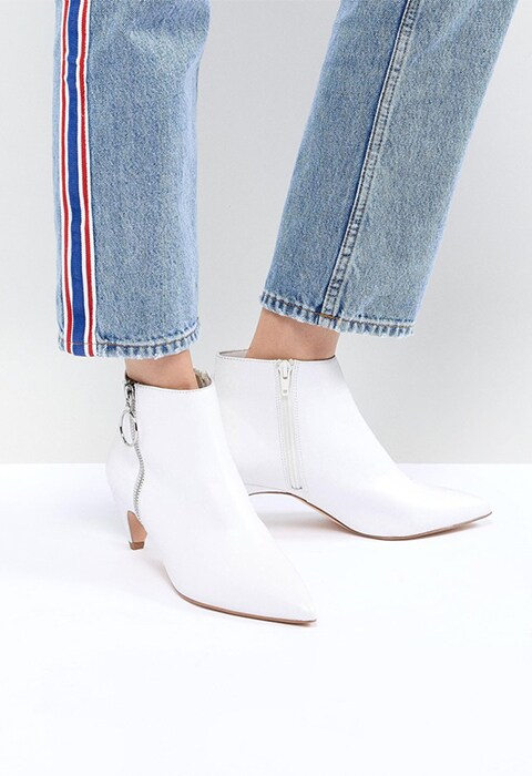 white low booties