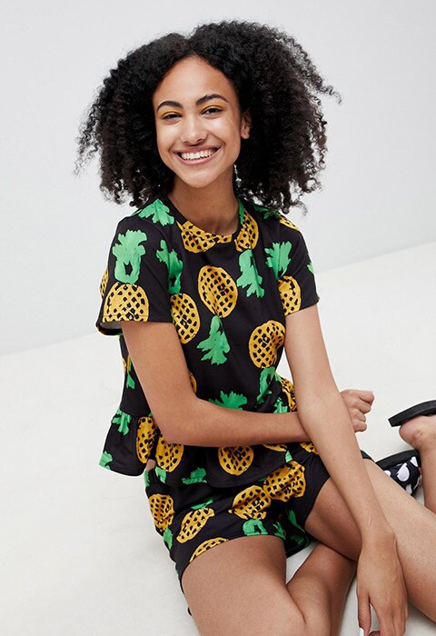 ASOS Made In Kenya PJ Set With Pineapple Print