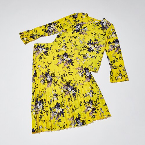ensemble jaune citron à fleur Warehouse asos femme