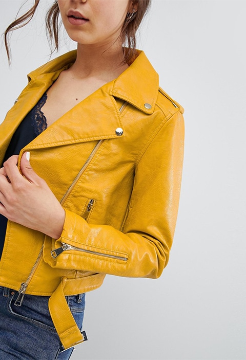 Yellow leather jacket