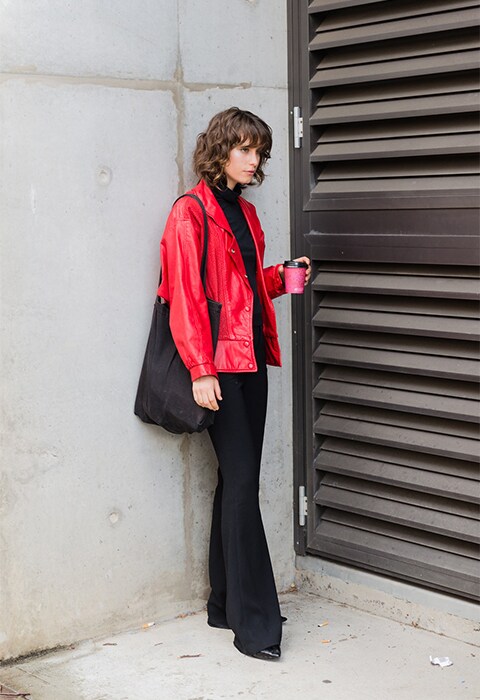 street style australie sydney veste rouge femme