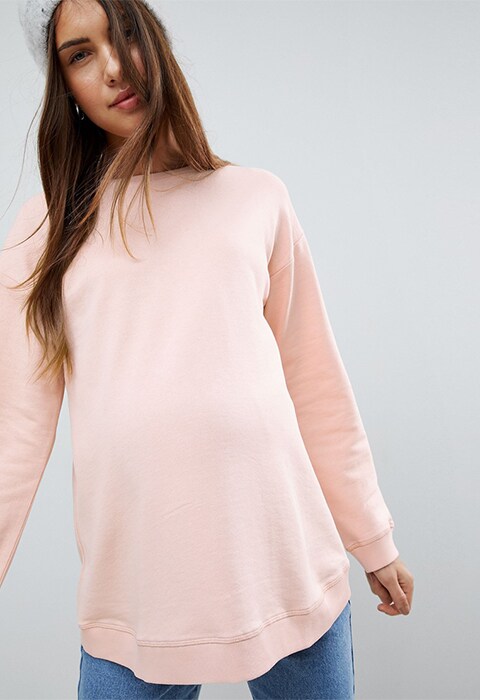 Pale pink maternity sweater