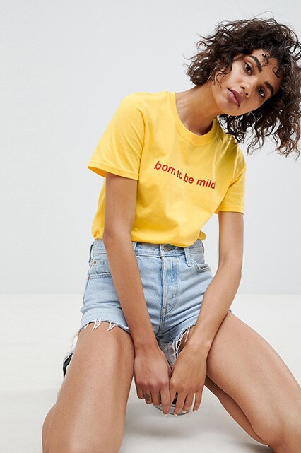Adolescent Clothing - T-shirt avec inscription born to be mild