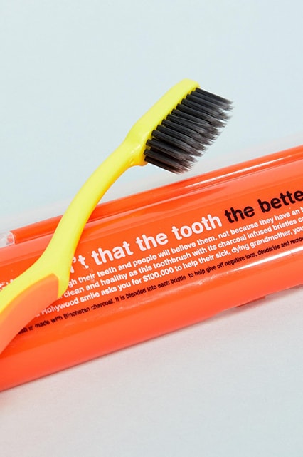 Anatomicals And Ain't That The Tooth The Better Brush Charcoal Tooth Brush - Orange