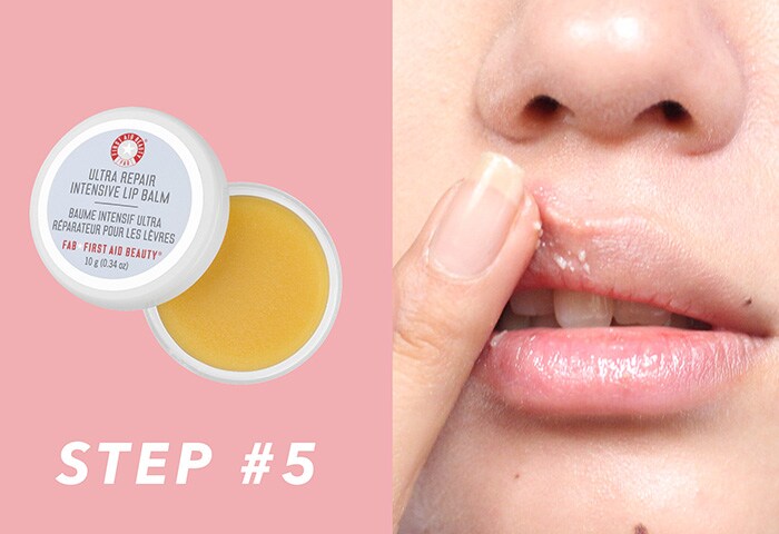 nude make up step 5 lip balm