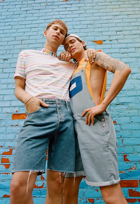 Two members of ASOS x glaad& talent modelling the collection