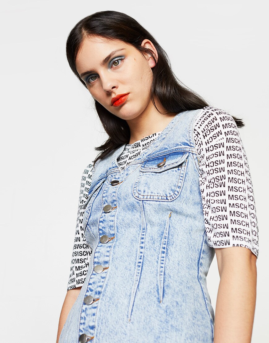 Denim dress detail