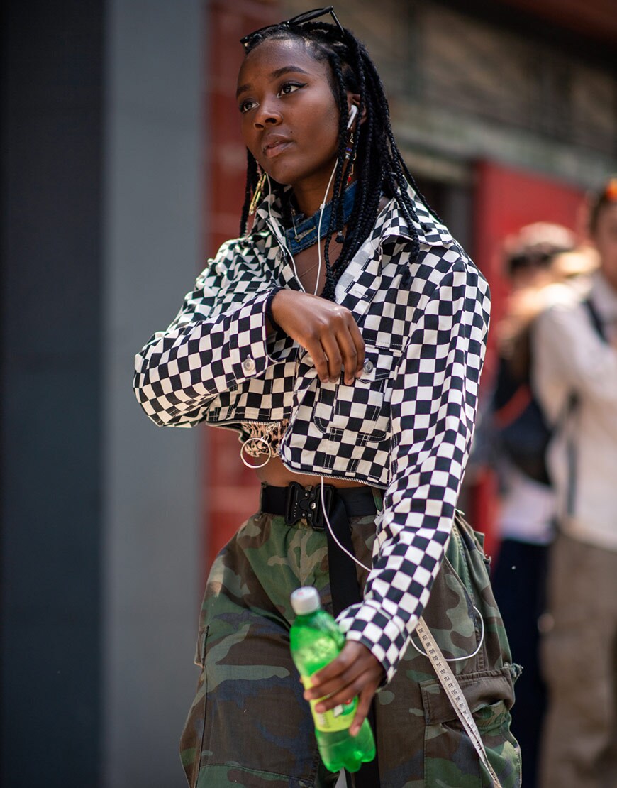 A street styler clashes prints in Paris | ASOS Fashion & Beauty Feed