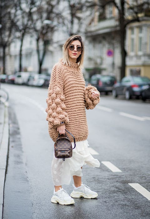 Knit skirt hotsell street style