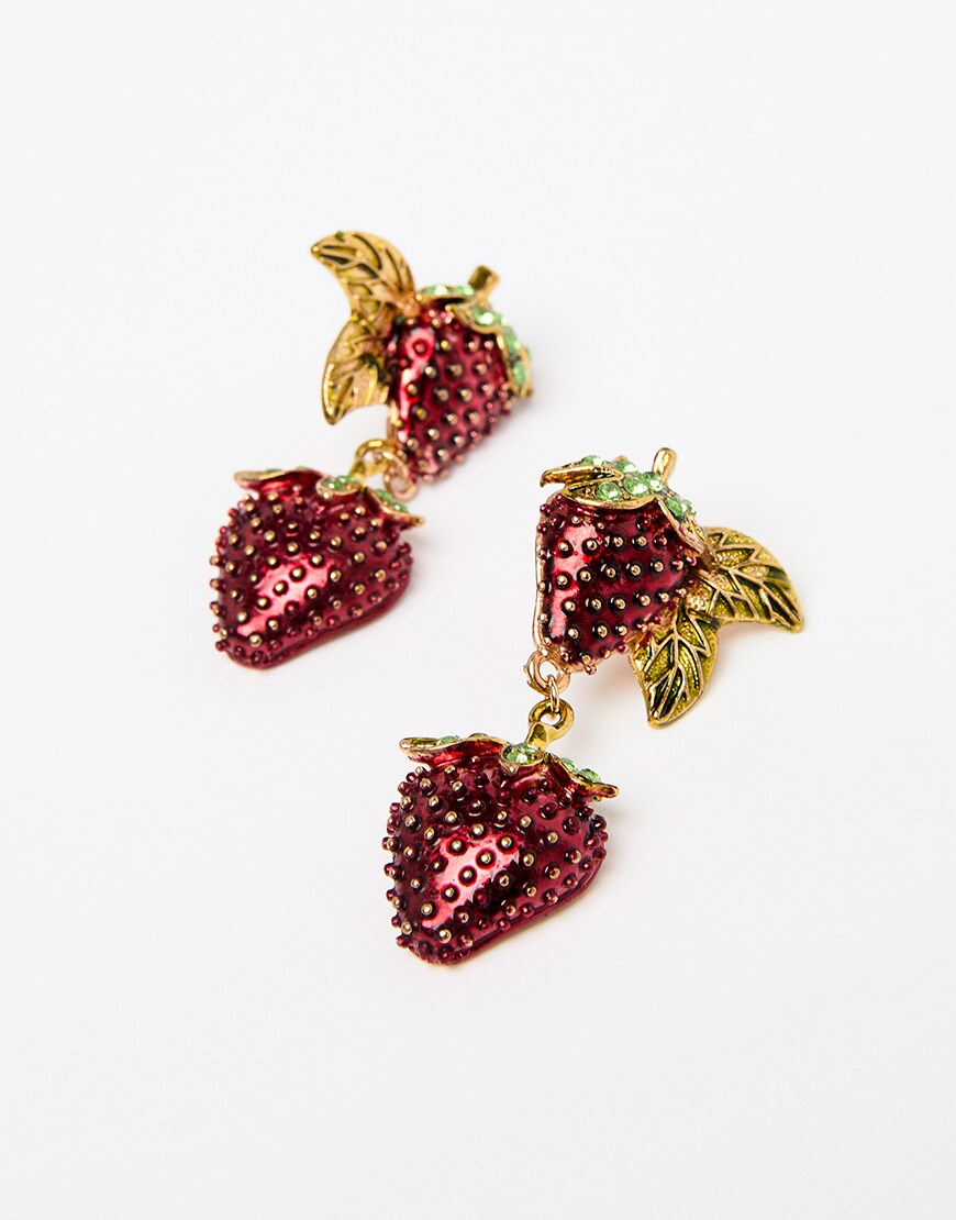 Metallic strawberry earrings by ASOS Design | ASOS Fashion & Beauty Feed