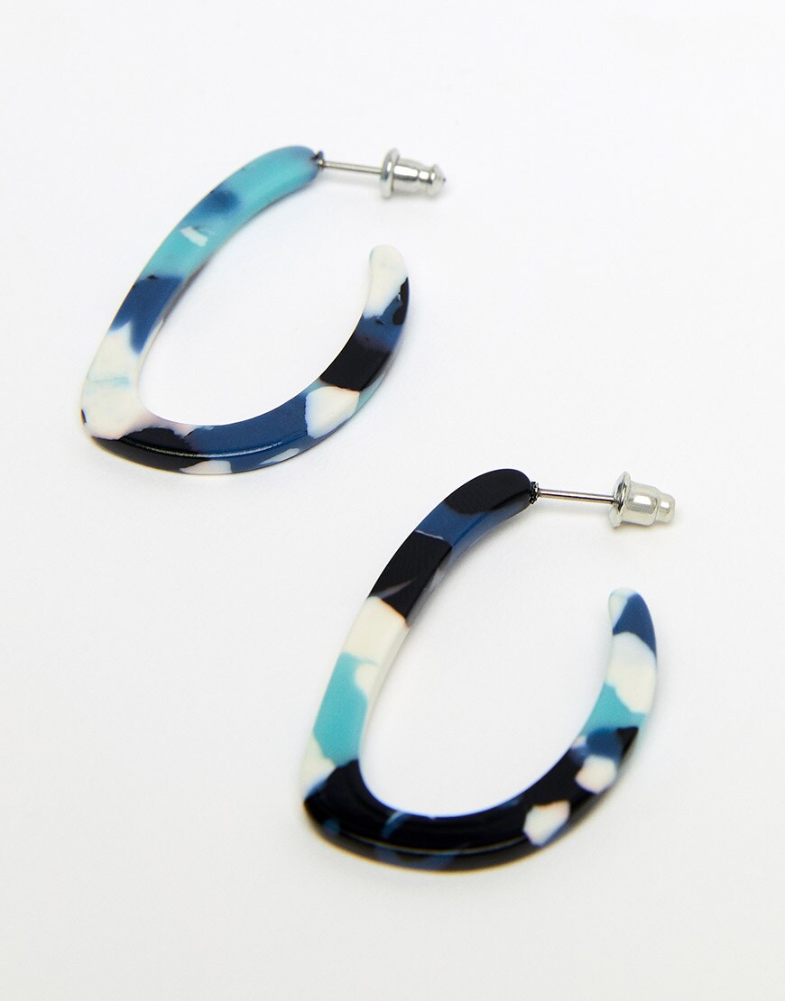 Marbled resin hoop earrings by ASOS Design | ASOS Fashion & Beauty Feed