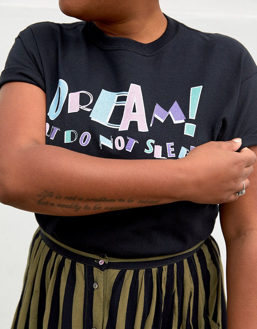 ASOS staffer wears a graphic tee | ASOS Style Feed