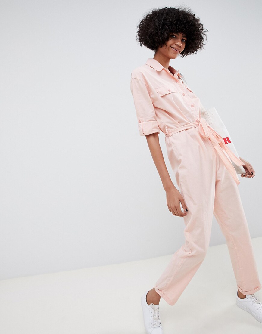 Light pink store boiler suit