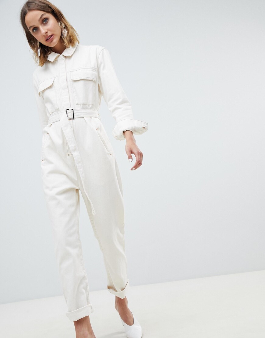 ASOS WHITE denim jumpsuit |  ASOS Fashion & Beauty Feed