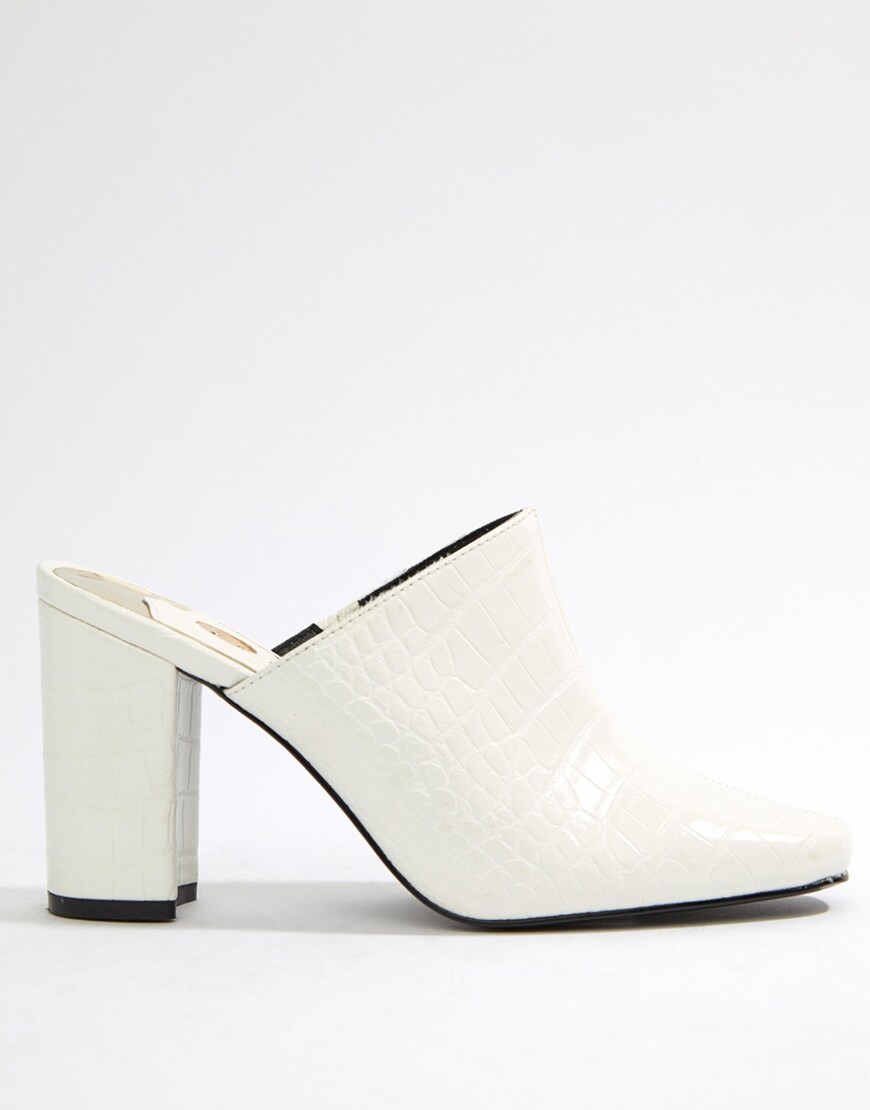 River Island croc heeled mule in white, $90 from ASOS