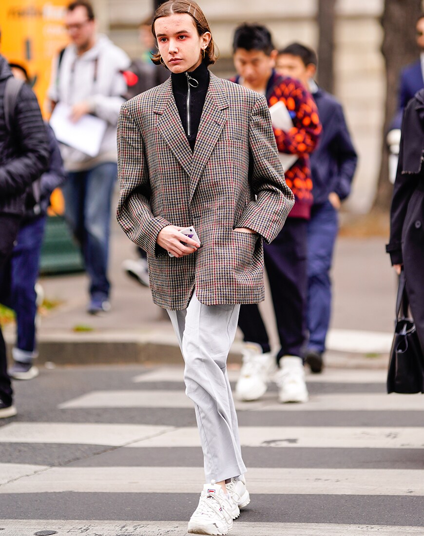 Street styler in a blazer at Paris Fashion Week | ASOS Style Feed