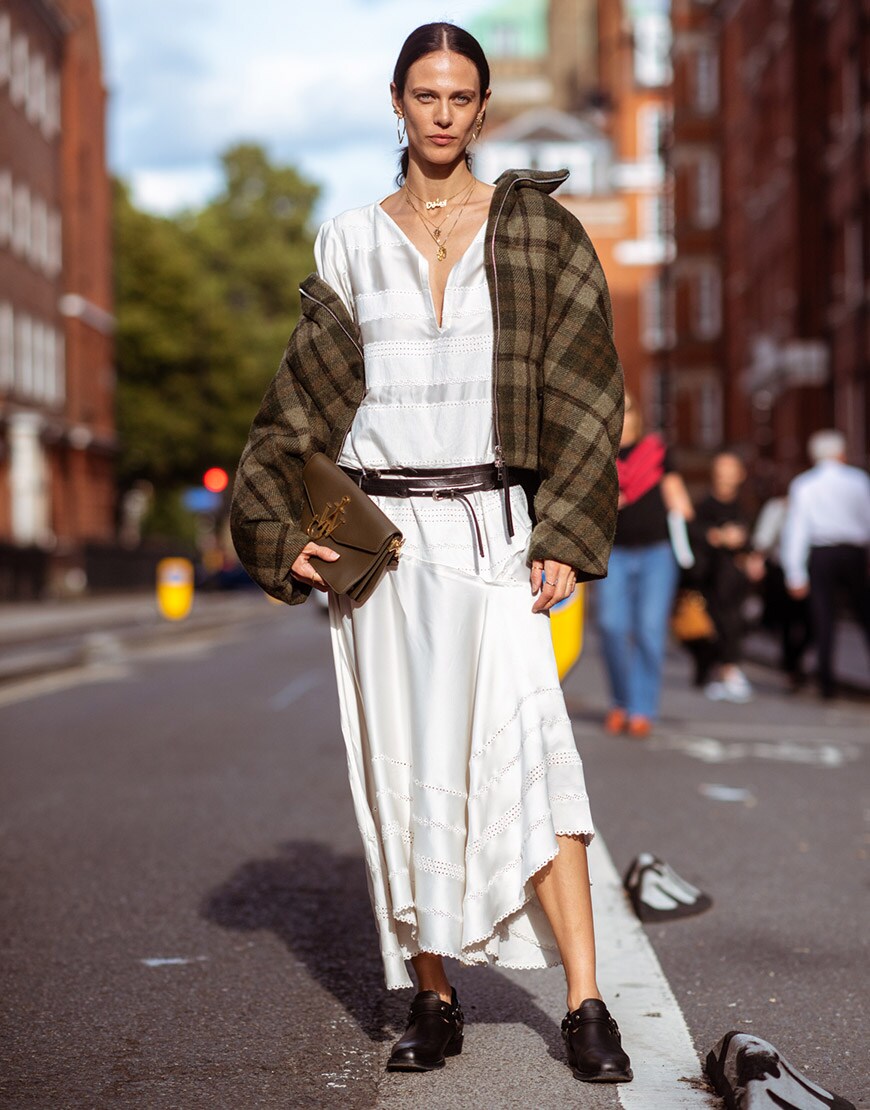 Tartan jacket for AW18 street style at London Fashion Week