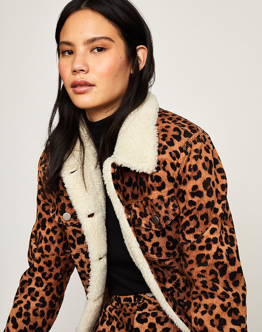 Leopard-print corduroy jacket available at ASOS | ASOS Style Feed