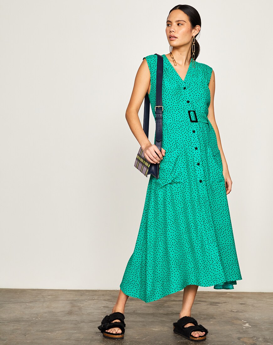 Green spotted dress available at ASOS | ASOS Style Feed