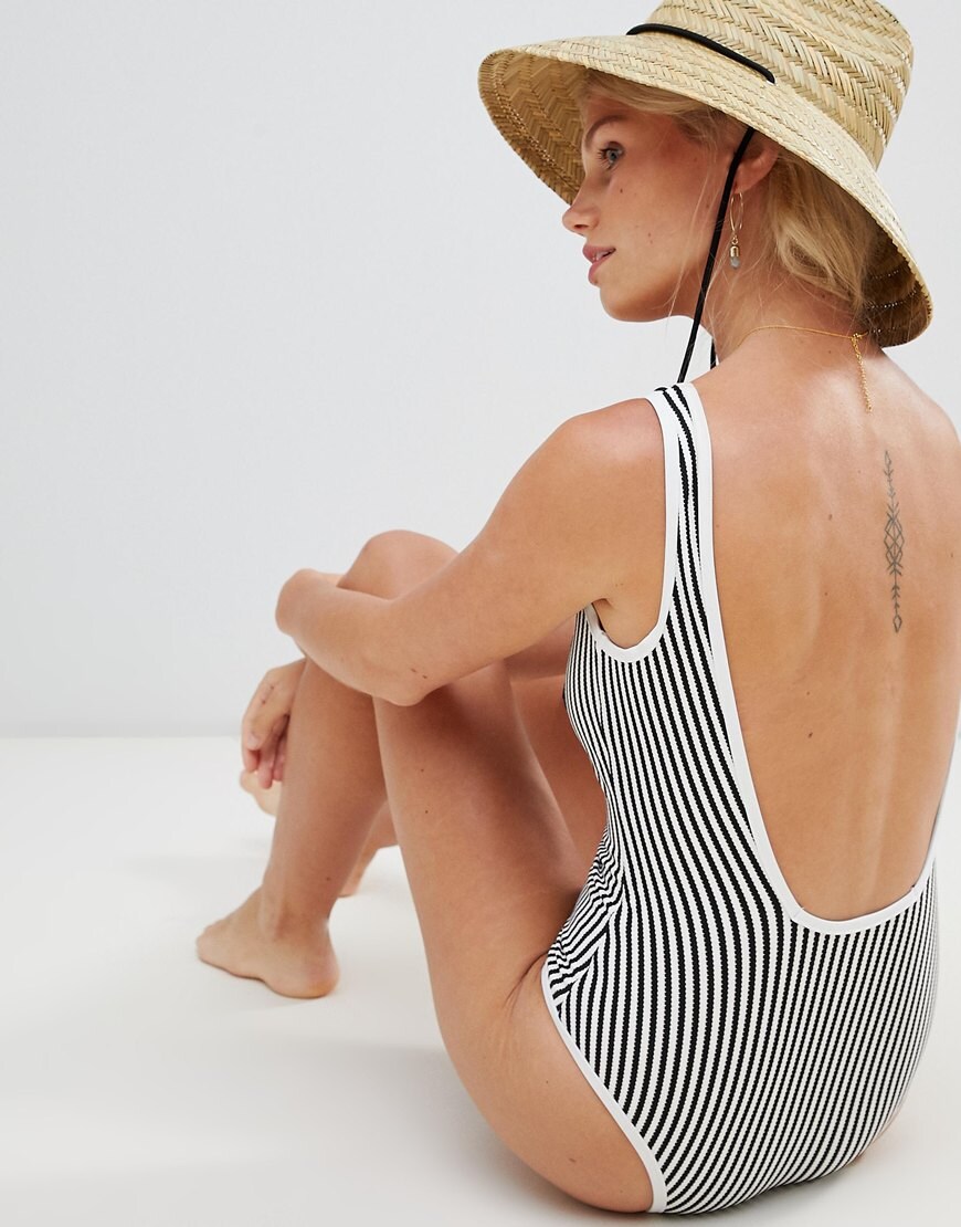 Zulu & Zephyr Rift swimsuit in stripe available at ASOS | ASOS Style Feed