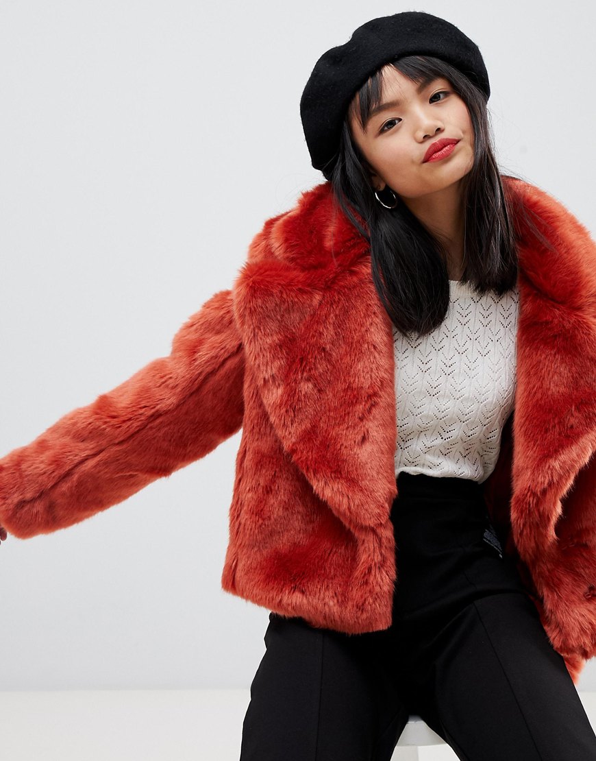 Lost Ink Petite faux-fur jacket | ASOS Style Feed