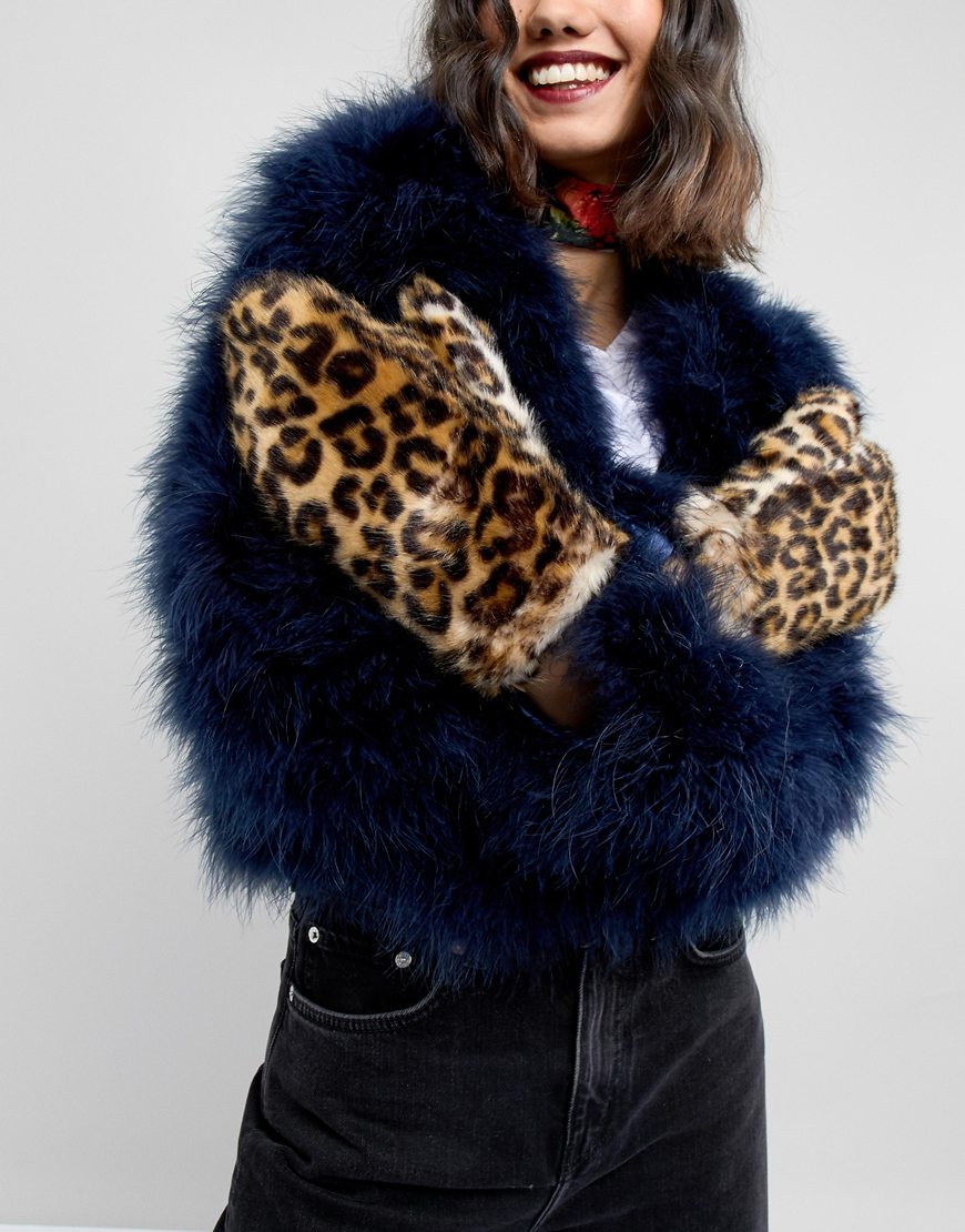 Pieces leopard-print mittens | ASOS Style Feed