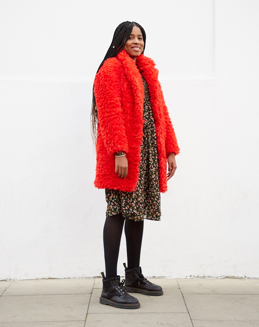 ASOS DESIGN coat in fluffy borg available at ASOS | ASOS Style Feed