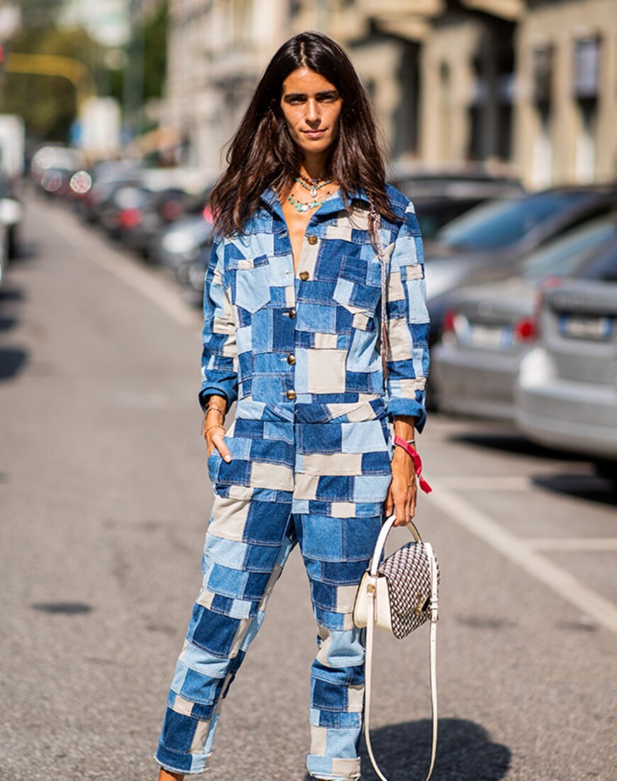Street style imagery of patchwork denim | ASOS Style Feed