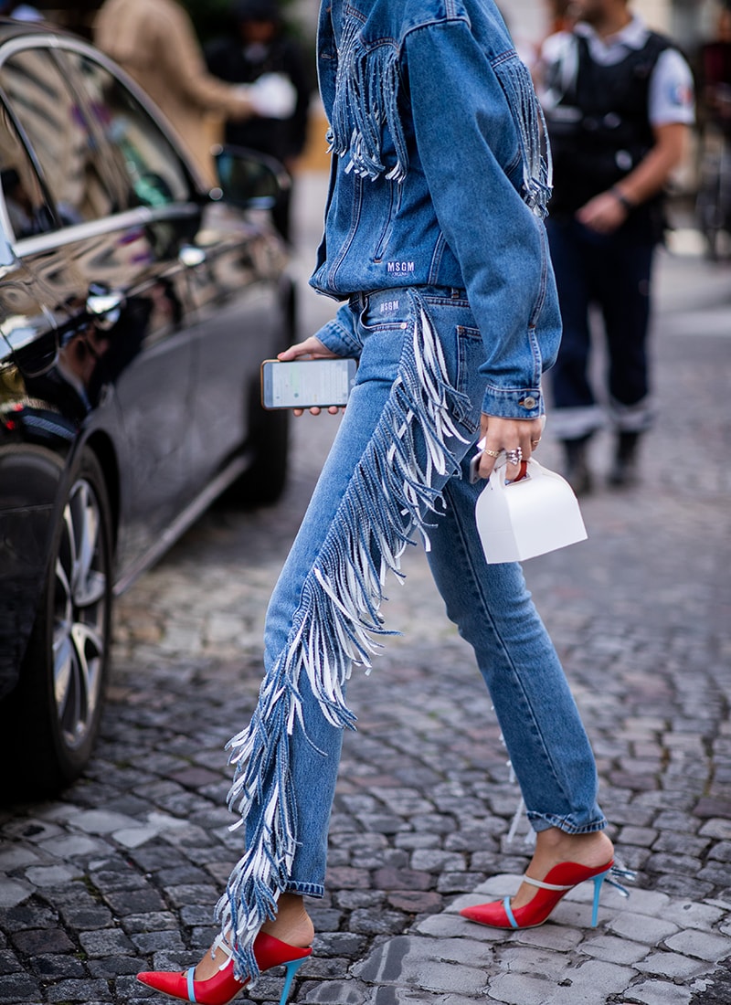 Street style imagery of fringed jeans | ASOS Style Feed