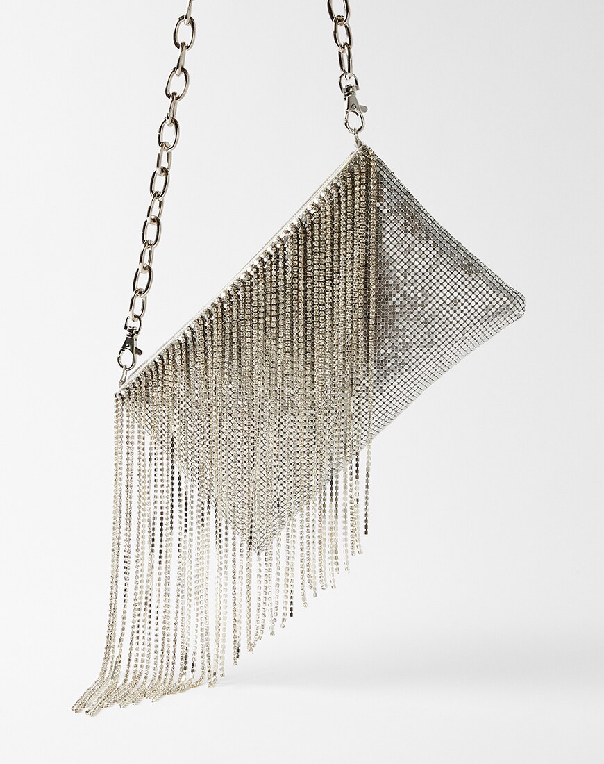 ASOS DESIGN 90s chainmail fringe shoulder bag with detachable strap available at ASOS | ASOS Style Feed