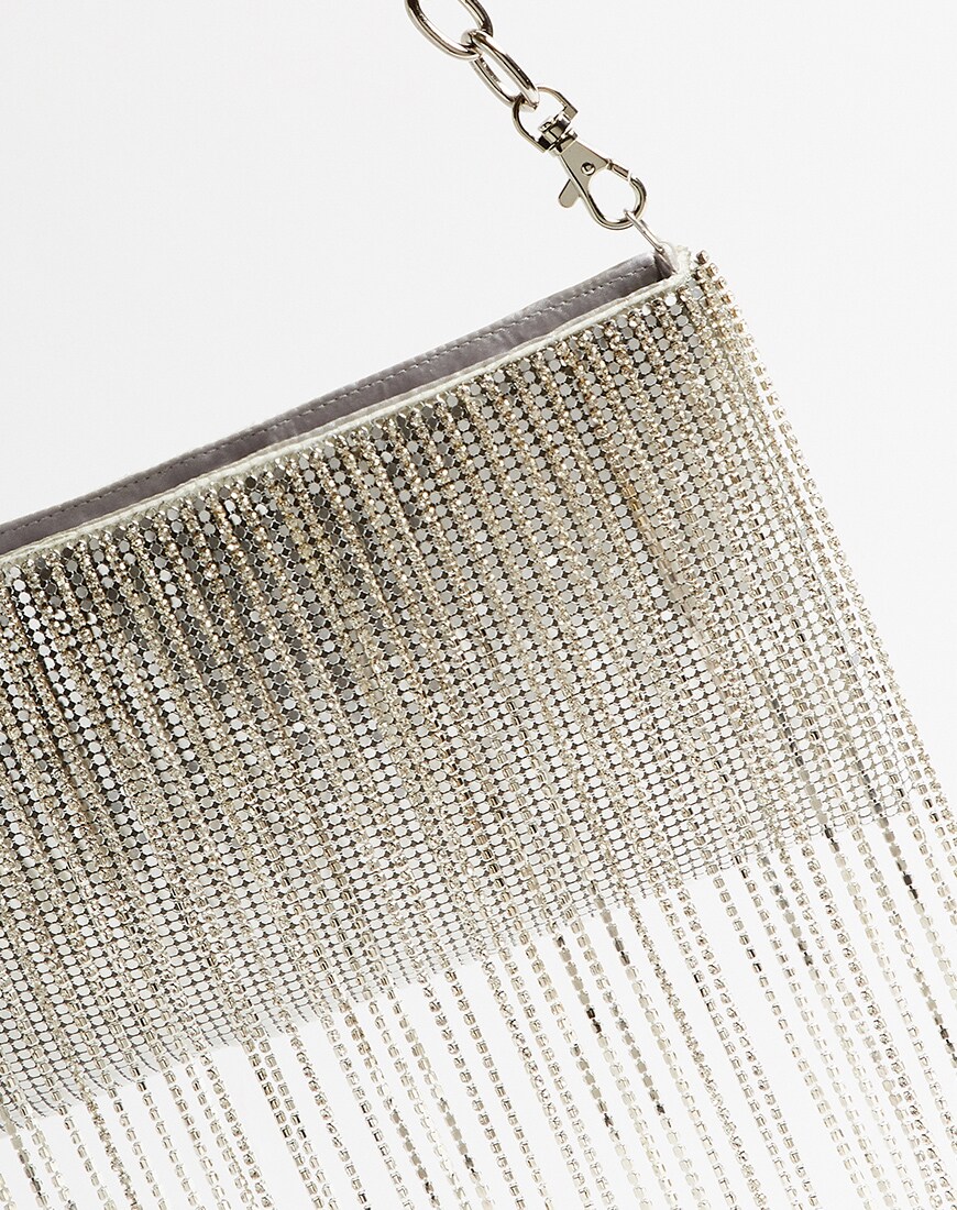 ASOS DESIGN 90s chainmail fringe shoulder bag with detachable strap available at ASOS | ASOS Style Feed